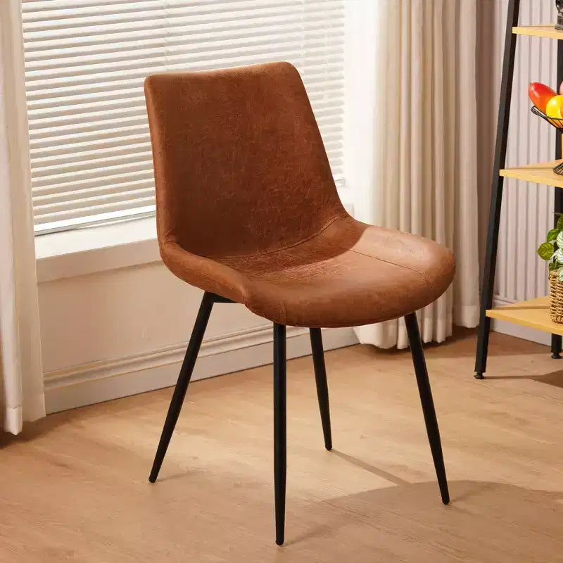 GDFStudio Riven Sedie da Pranzo Moderne Imbottite in Similpelle con Struttura in Metallo (Set da 4)
