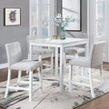 MAYEERTY Set of 4 Counter Height Barstools, Padded Seat, Dining Room Kitchen, White & Gray