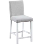 MAYEERTY Set di 4 Sgabelli da Bar Altezza Bancone, Seduta Imbottita, Sala da Pranzo Cucina, Bianco e Grigio