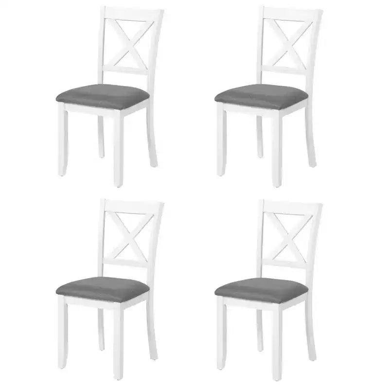 MAYEERTY Set di 4 Sedie da Pranzo in Legno, Seduta Imbottita, per Sala da Pranzo, Soggiorno, Cucina, Bicolore Nero e Beige