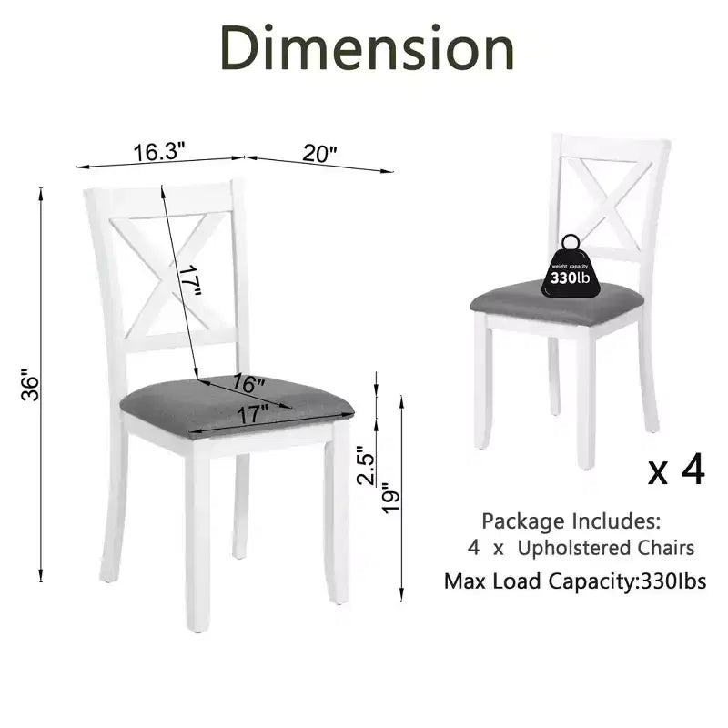 MAYEERTY Set di 4 Sedie da Pranzo in Legno, Seduta Imbottita, per Sala da Pranzo, Soggiorno, Cucina, Bicolore Nero e Beige