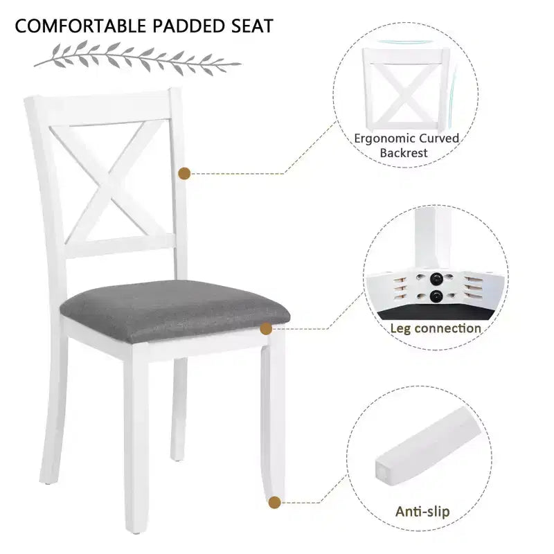 MAYEERTY Set di 4 Sedie da Pranzo in Legno, Seduta Imbottita, per Sala da Pranzo, Soggiorno, Cucina, Bicolore Nero e Beige
