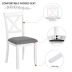 MAYEERTY Set di 4 Sedie da Pranzo in Legno, Seduta Imbottita, per Sala da Pranzo, Soggiorno, Cucina, Bicolore Nero e Beige