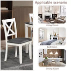 MAYEERTY Set di 4 Sedie da Pranzo in Legno, Seduta Imbottita, per Sala da Pranzo, Soggiorno, Cucina, Bicolore Nero e Beige