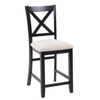 MAYEERTY Set di 4 Sedie da Pranzo in Legno, Seduta Imbottita, per Sala da Pranzo, Soggiorno, Cucina, Bicolore Nero e Beige