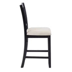 MAYEERTY Set di 4 Sedie da Pranzo in Legno, Seduta Imbottita, per Sala da Pranzo, Soggiorno, Cucina, Bicolore Nero e Beige