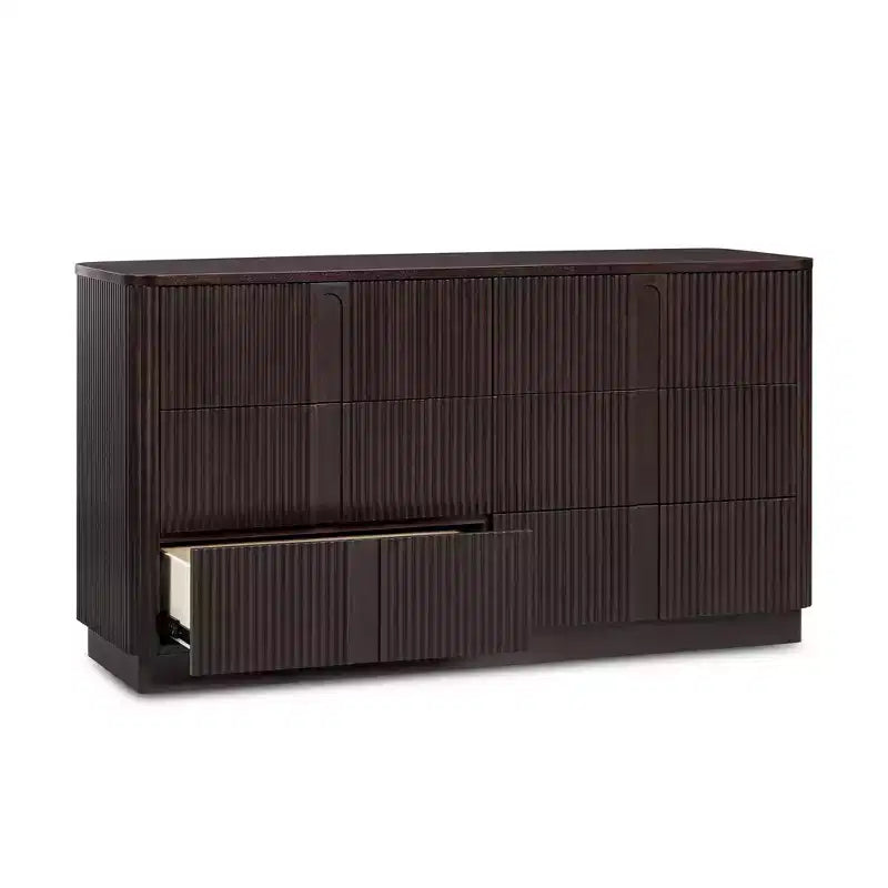 Cassettiera moderna bohémien Teamson Home Potomac in legno massello a 6 cassetti con spazio profondo, design push-to-open e bordi arrotondati