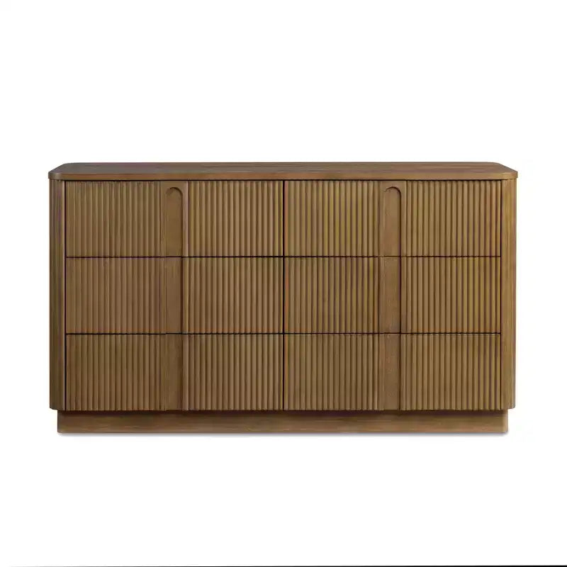 Cassettiera moderna bohémien Teamson Home Potomac in legno massello a 6 cassetti con spazio profondo, design push-to-open e bordi arrotondati
