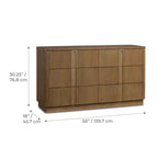 Cassettiera moderna bohémien Teamson Home Potomac in legno massello a 6 cassetti con spazio profondo, design push-to-open e bordi arrotondati