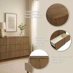 Cassettiera moderna bohémien Teamson Home Potomac in legno massello a 6 cassetti con spazio profondo, design push-to-open e bordi arrotondati