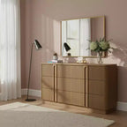 Cassettiera moderna bohémien Teamson Home Potomac in legno massello a 6 cassetti con spazio profondo, design push-to-open e bordi arrotondati