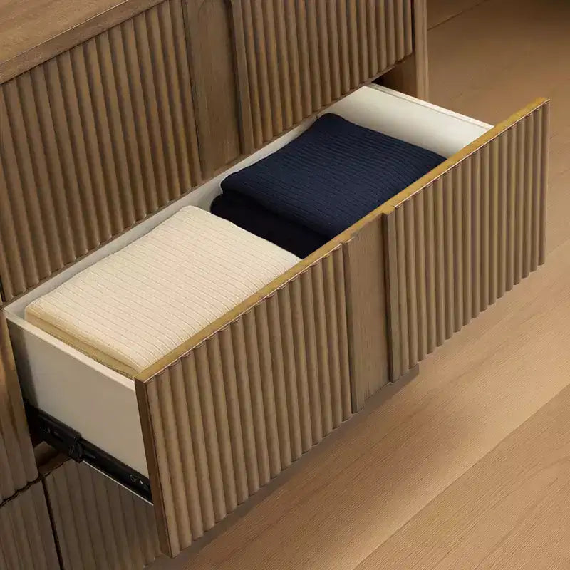 Cassettiera moderna bohémien Teamson Home Potomac in legno massello a 6 cassetti con spazio profondo, design push-to-open e bordi arrotondati