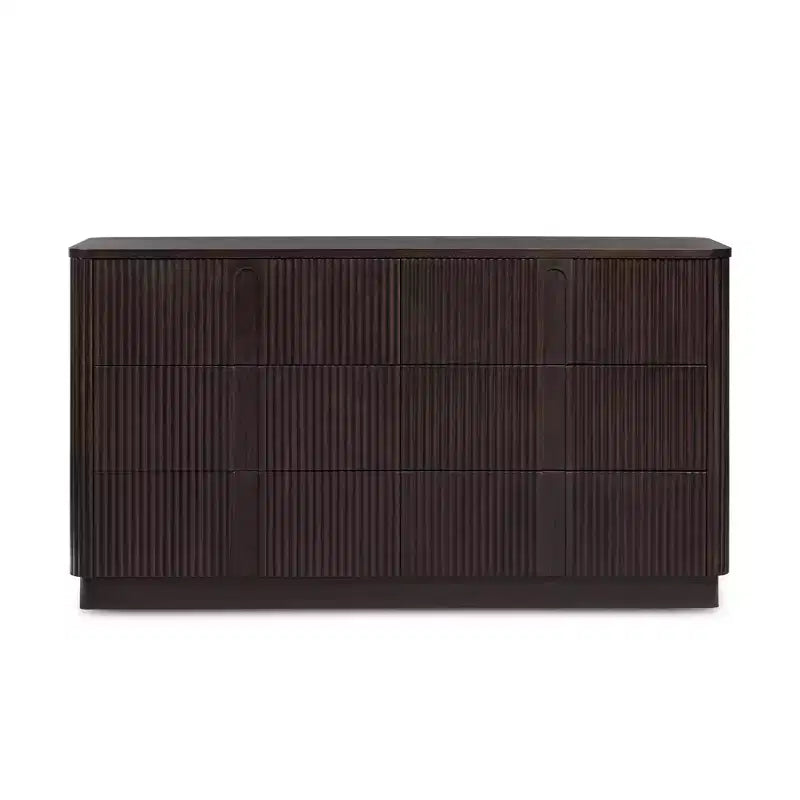 Cassettiera moderna bohémien Teamson Home Potomac in legno massello a 6 cassetti con spazio profondo, design push-to-open e bordi arrotondati