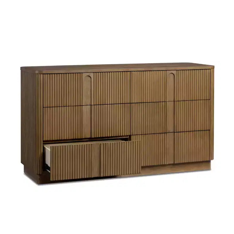 Cassettiera moderna bohémien Teamson Home Potomac in legno massello a 6 cassetti con spazio profondo, design push-to-open e bordi arrotondati