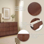 Cassettiera moderna bohémien Teamson Home Potomac in legno massello a 6 cassetti con spazio profondo, design push-to-open e bordi arrotondati