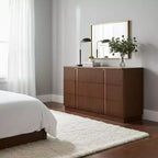 Cassettiera moderna bohémien Teamson Home Potomac in legno massello a 6 cassetti con spazio profondo, design push-to-open e bordi arrotondati
