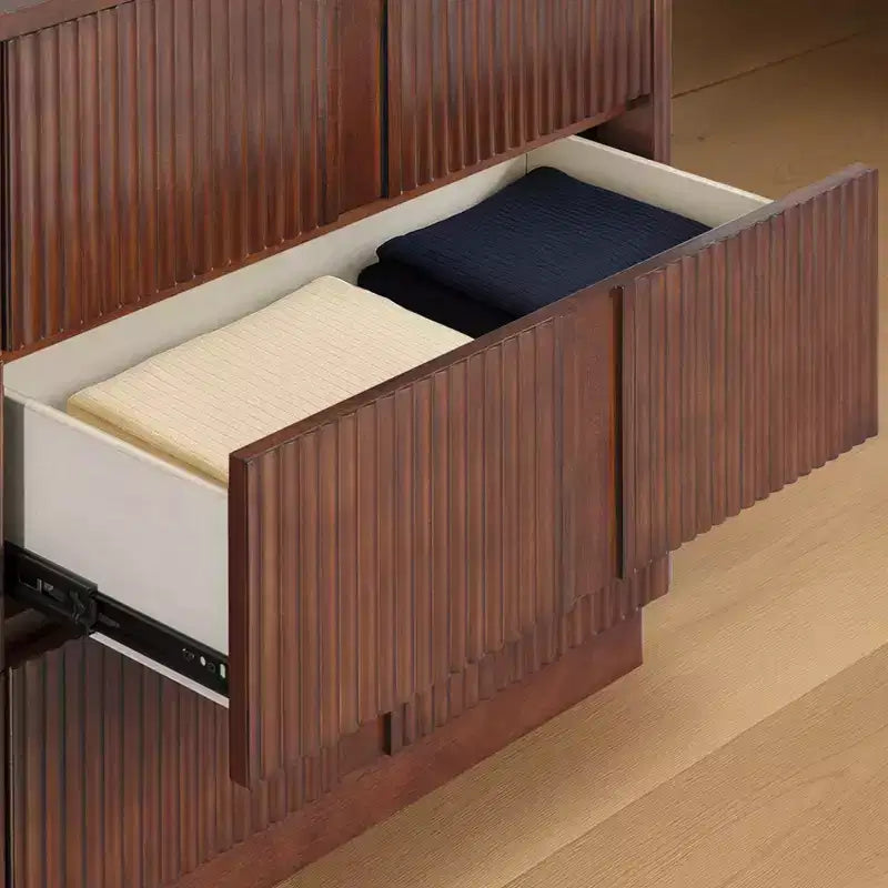 Cassettiera moderna bohémien Teamson Home Potomac in legno massello a 6 cassetti con spazio profondo, design push-to-open e bordi arrotondati
