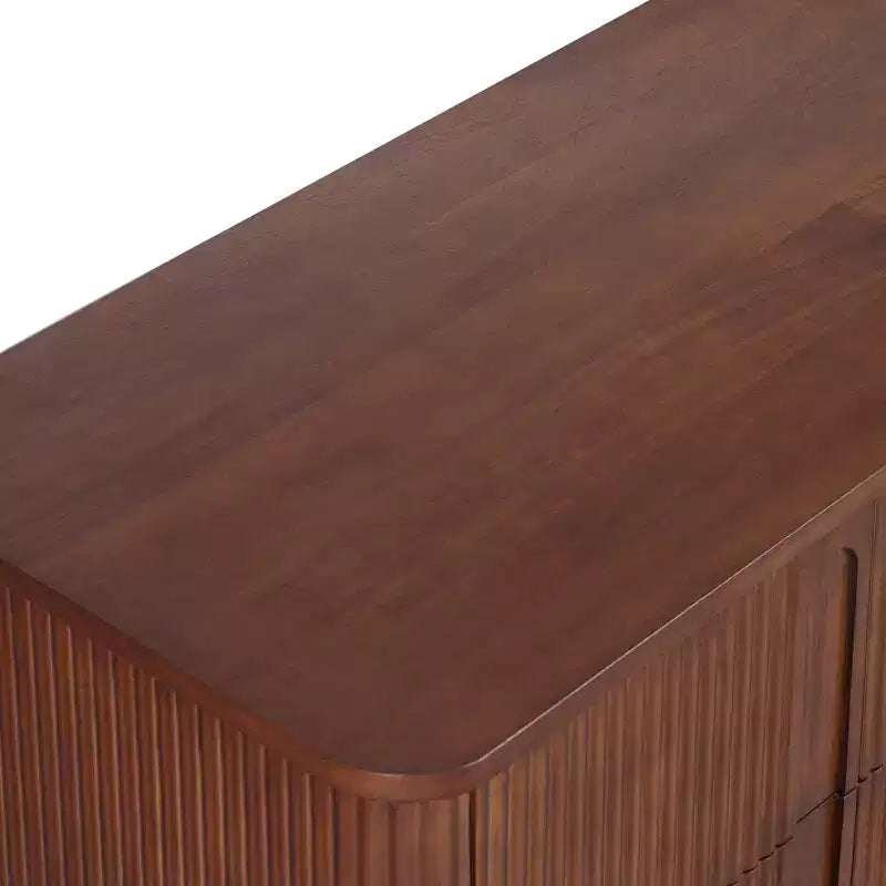 Cassettiera moderna bohémien Teamson Home Potomac in legno massello a 6 cassetti con spazio profondo, design push-to-open e bordi arrotondati