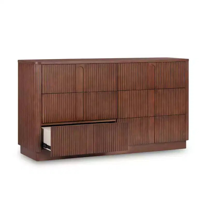 Cassettiera moderna bohémien Teamson Home Potomac in legno massello a 6 cassetti con spazio profondo, design push-to-open e bordi arrotondati