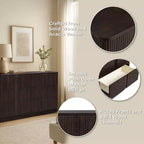 Cassettiera moderna bohémien Teamson Home Potomac in legno massello a 6 cassetti con spazio profondo, design push-to-open e bordi arrotondati