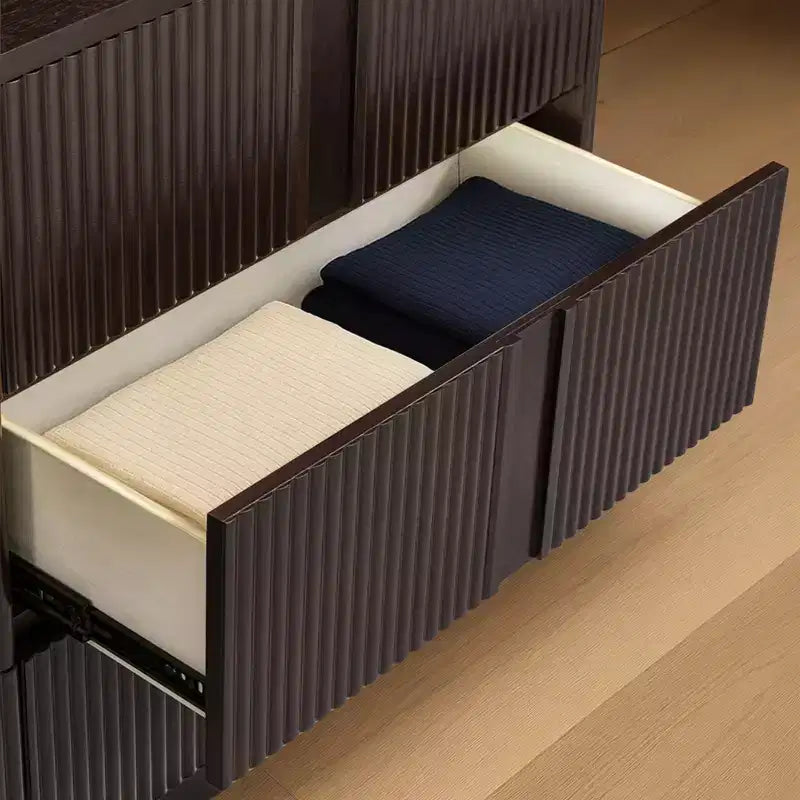 Cassettiera moderna bohémien Teamson Home Potomac in legno massello a 6 cassetti con spazio profondo, design push-to-open e bordi arrotondati