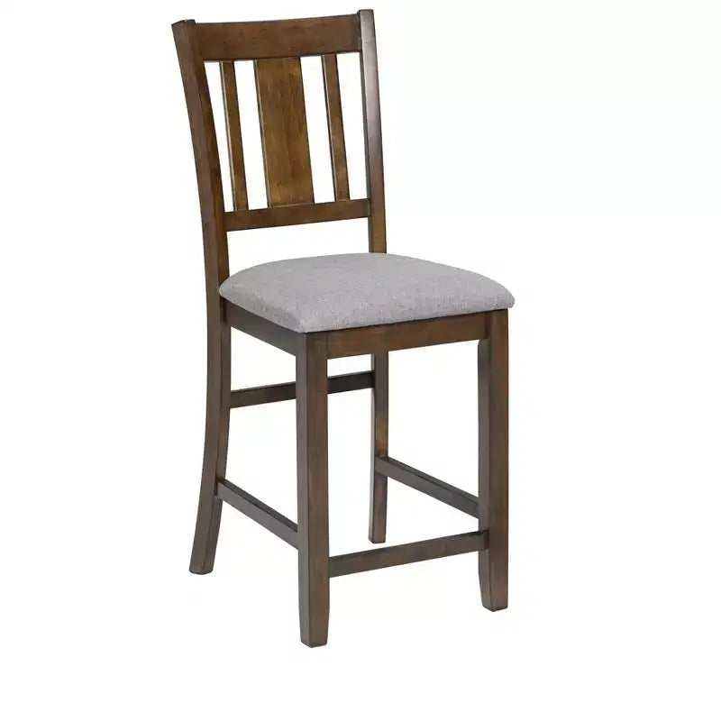 MAYEERTY Set da Pranzo 5 Pezzi, Tavolo Alto Quadrato in Legno con 4 Sedie Imbottite, per Cucina di Piccole Dimensioni, Noce