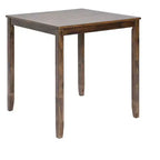 MAYEERTY Set da Pranzo 5 Pezzi, Tavolo Alto Quadrato in Legno con 4 Sedie Imbottite, per Cucina di Piccole Dimensioni, Noce