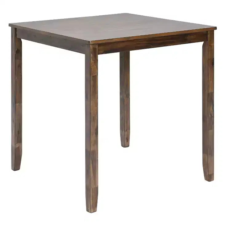 MAYEERTY Set da Pranzo 5 Pezzi, Tavolo Alto Quadrato in Legno con 4 Sedie Imbottite, per Cucina di Piccole Dimensioni, Noce