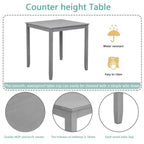 MAYEERTY Set da Pranzo 5 Pezzi, Tavolo Alto Quadrato in Legno con 4 Sedie Imbottite, per Cucina di Piccole Dimensioni, Noce