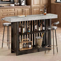 GustoWave 63 Bar Table with 2 Storage Shelves, Counter Height Pub Table for Kitchen, Dining Room, Bistro or Living Area
