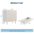 Comò Cassettiera Bianca - Comò Moderno in Legno con Gambe e Maniglie Dorate per Camera da Letto/Soggiorno