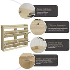 Grande scarpiera in rattan con 4 cassetti a ribalta, portascarpe autoportante con gambe in legno, scarpiera stretta