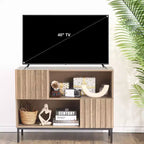 Tavolo da ingresso stile rustico, elegante armadietto/credenza con ripiano espositivo e gambe in metallo, per soggiorno, corridoio, nero+quercia