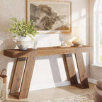 Tavolino consolle Lantine in legno massiccio, 160 cm, tavolo da divano in stile rustico, tavolo d'ingresso per corridoio, atrio, soggiorno