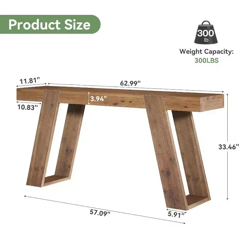 Tavolino consolle Lantine in legno massiccio, 160 cm, tavolo da divano in stile rustico, tavolo d'ingresso per corridoio, atrio, soggiorno