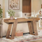 Tavolino consolle Lantine in legno massiccio, 160 cm, tavolo da divano in stile rustico, tavolo d'ingresso per corridoio, atrio, soggiorno