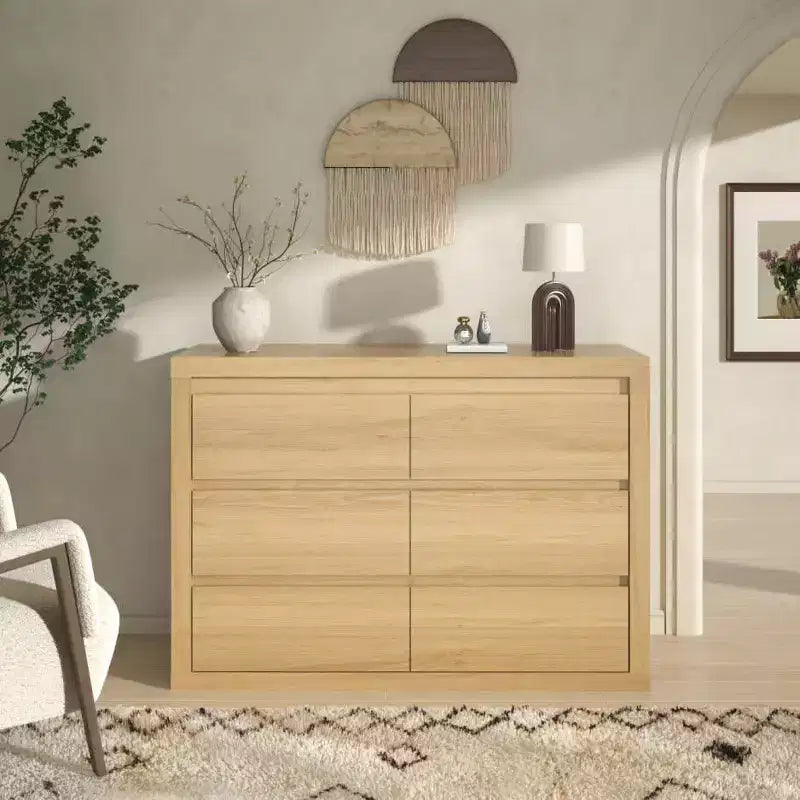 Cassettiera a 6 cassetti per camera da letto, cassettiera ampia con contenitore indipendente, cassettiera portaoggetti in legno per soggiorno, camera da letto, ingresso