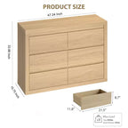 Cassettiera a 6 cassetti per camera da letto, cassettiera ampia con contenitore indipendente, cassettiera portaoggetti in legno per soggiorno, camera da letto, ingresso