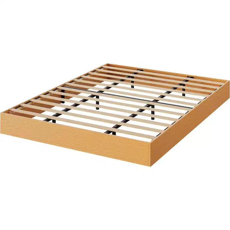 Struttura per letto matrimoniale in legno a piattaforma, Struttura letto in legno senza testiera, Supporto a doghe in legno, Nessuna necessità di rete, Montaggio facile, Pino
