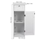 AEELLEEA Mobiletto a Colonna Minimalista, Sottile, da Terra, Stretto - Cassetto e Ante a Persiana per Bagno, Soggiorno, Camera da Letto, Ingresso, Bianco