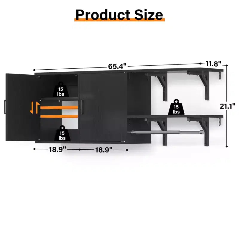 Mobile armadio per lavanderia Besiost con aste appendiabiti, ripiani regolabili, appendiabiti con ante