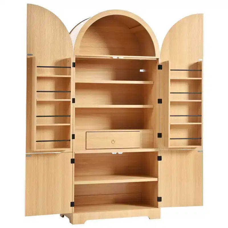 Dispensa da cucina autoportante ad arco alta 72 pollici con ripiani regolabili e cassetto nascosto per cucina, sala da pranzo o soggiorno-Panipeachy