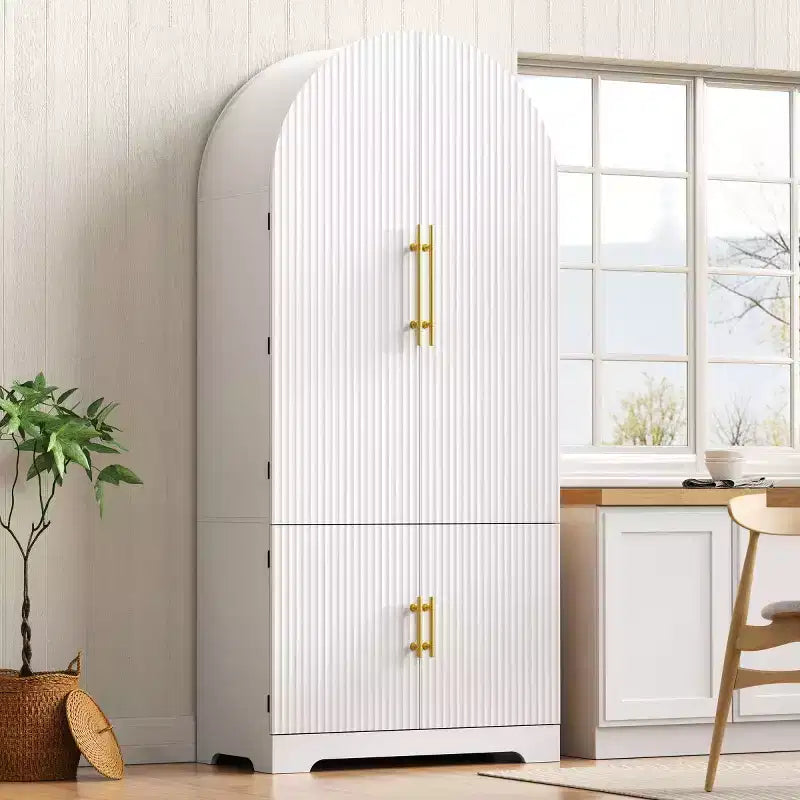 Dispensa da cucina autoportante ad arco alta 72 pollici con ripiani regolabili e cassetto nascosto per cucina, sala da pranzo o soggiorno-Panipeachy