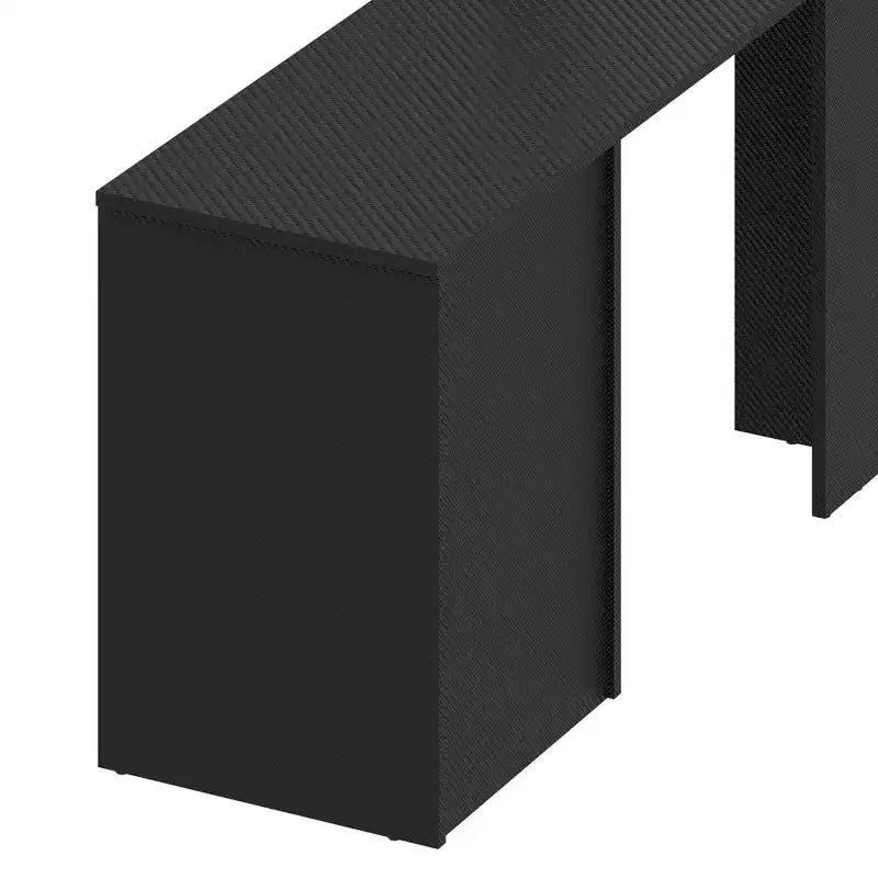 Scrivania per Computer a U Scrivania da Gaming con Cassetti e Ripiani Contenitori e Scaffale per Dischi Espositivo Nero