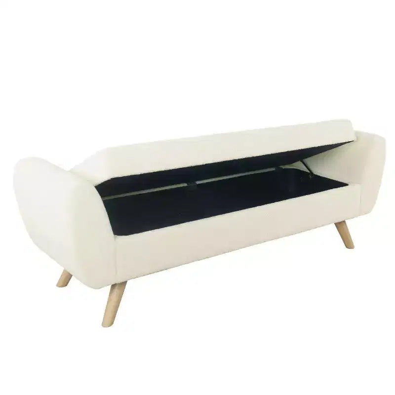 Panca Contenitore TUYOHW 60 Ottoman, Panca in Tessuto Intrecciato con Braccioli, Vano Contenitore con Coperchio Sollevabile, Pouf Contenitore per Soggiorno, Camera da Letto, Ingresso