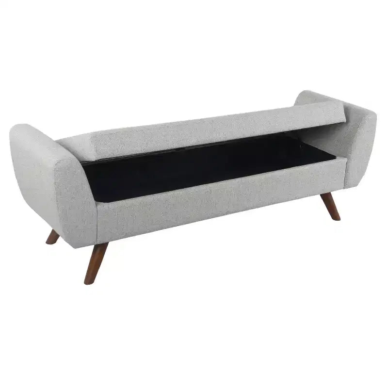 Panca Contenitore TUYOHW 60 Ottoman, Panca in Tessuto Intrecciato con Braccioli, Vano Contenitore con Coperchio Sollevabile, Pouf Contenitore per Soggiorno, Camera da Letto, Ingresso