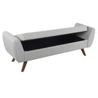 Panca Contenitore TUYOHW 60 Ottoman, Panca in Tessuto Intrecciato con Braccioli, Vano Contenitore con Coperchio Sollevabile, Pouf Contenitore per Soggiorno, Camera da Letto, Ingresso
