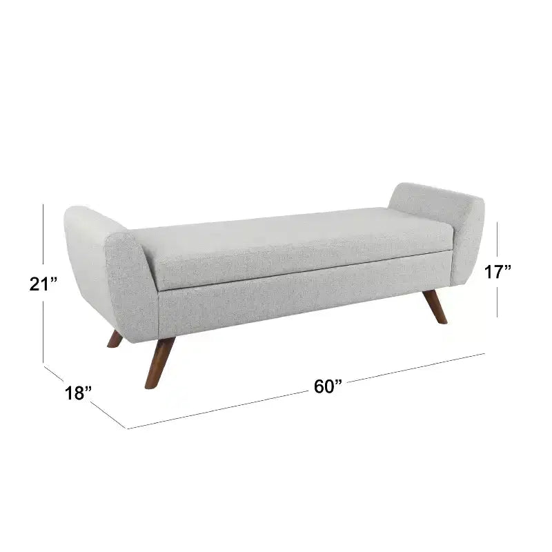 Panca Contenitore TUYOHW 60 Ottoman, Panca in Tessuto Intrecciato con Braccioli, Vano Contenitore con Coperchio Sollevabile, Pouf Contenitore per Soggiorno, Camera da Letto, Ingresso