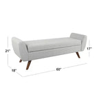 Panca Contenitore TUYOHW 60 Ottoman, Panca in Tessuto Intrecciato con Braccioli, Vano Contenitore con Coperchio Sollevabile, Pouf Contenitore per Soggiorno, Camera da Letto, Ingresso