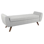 Panca Contenitore TUYOHW 60 Ottoman, Panca in Tessuto Intrecciato con Braccioli, Vano Contenitore con Coperchio Sollevabile, Pouf Contenitore per Soggiorno, Camera da Letto, Ingresso
